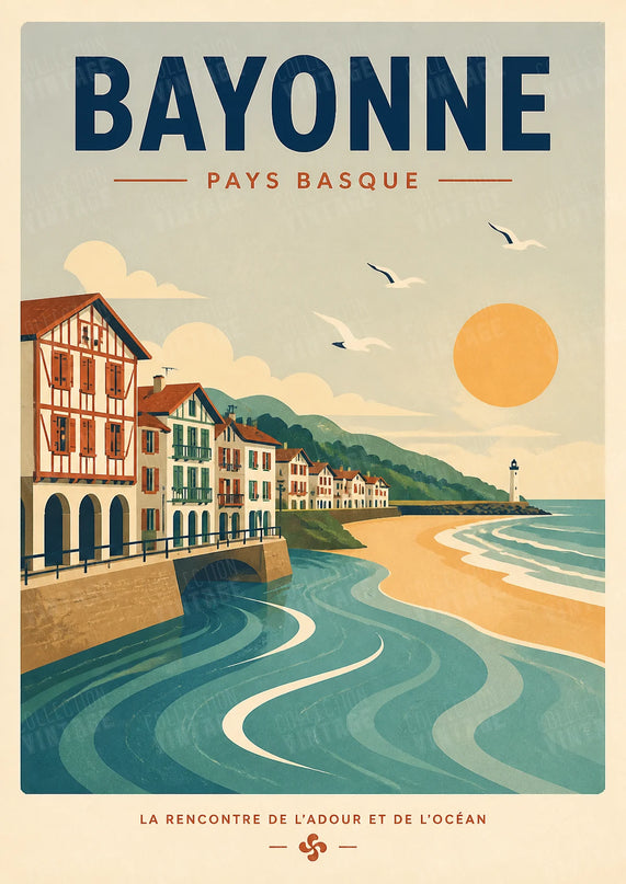 affiche bayonne ambiance bord de mer