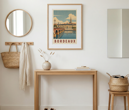 affiche bordeaux skyline vintage