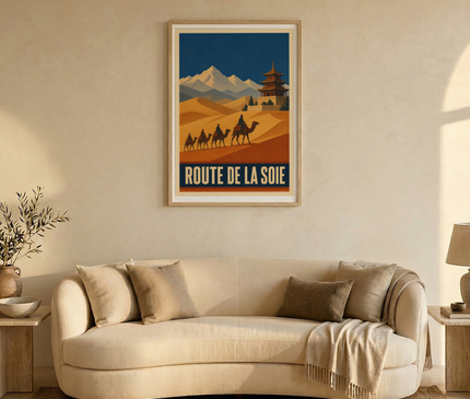 affiches chine caravanes route de la soie
