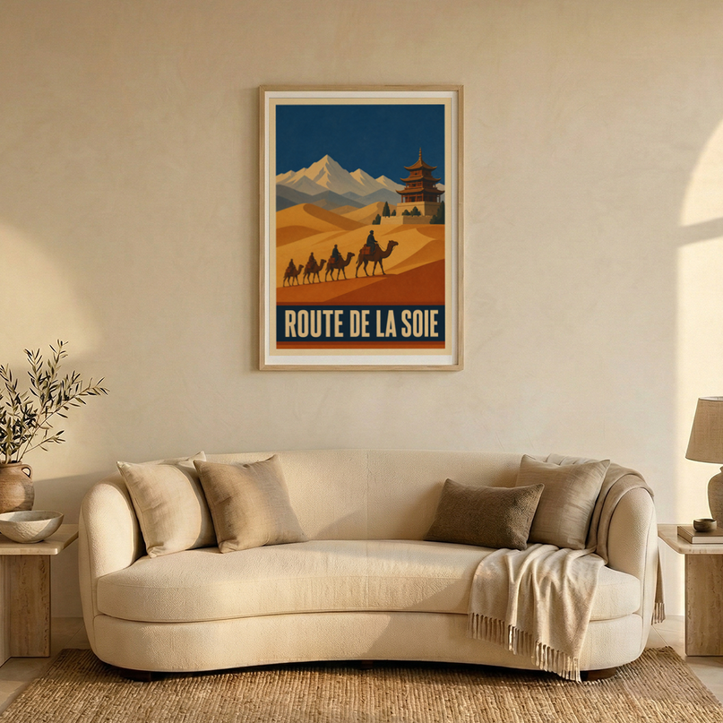 affiches chine caravanes route de la soie