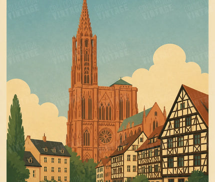 affiche strasbourg style brutaliste