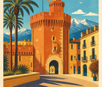 affiche plan vintage perpignan