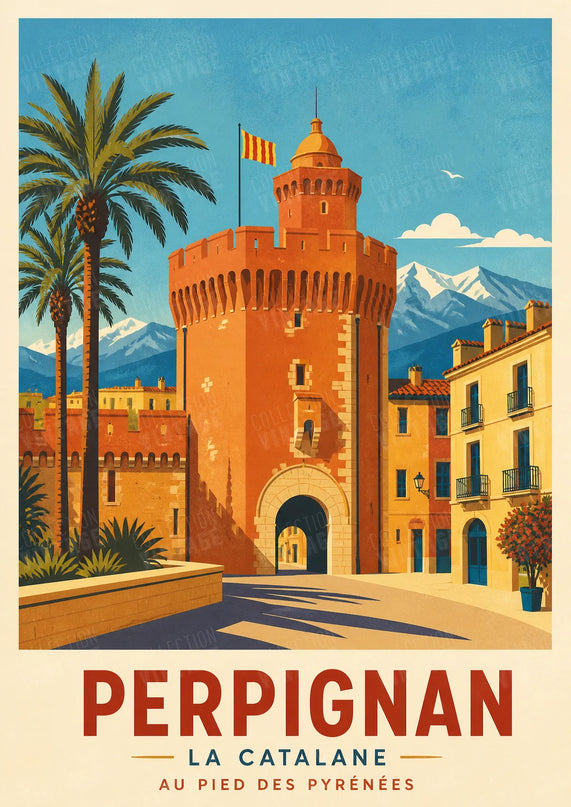 affiche plan vintage perpignan