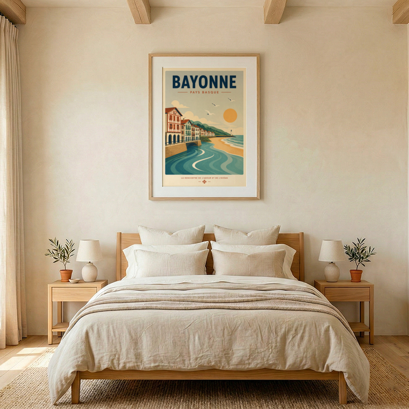 affiche bayonne ambiance bord de mer