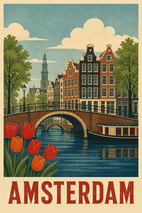 affiche amsterdam vintage décoration murale design