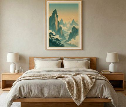 affiches chine monts et nuages