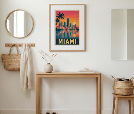 affiche miami reflet sur la mer