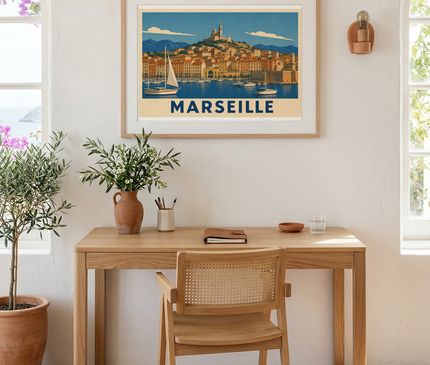 affiche marseille vintage panoramique