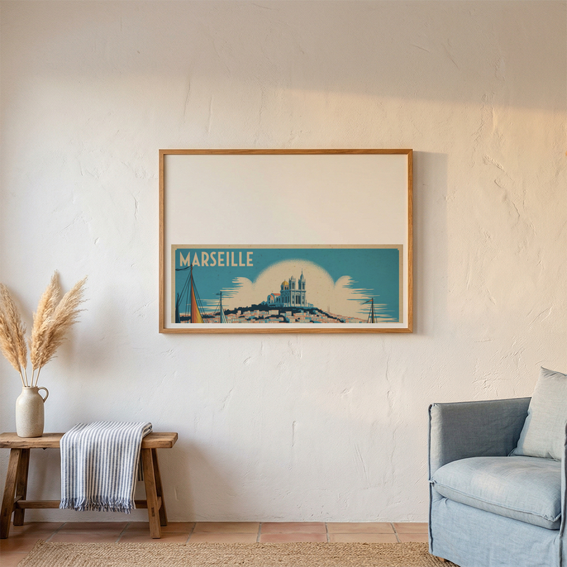 affiche ville marseille minimaliste