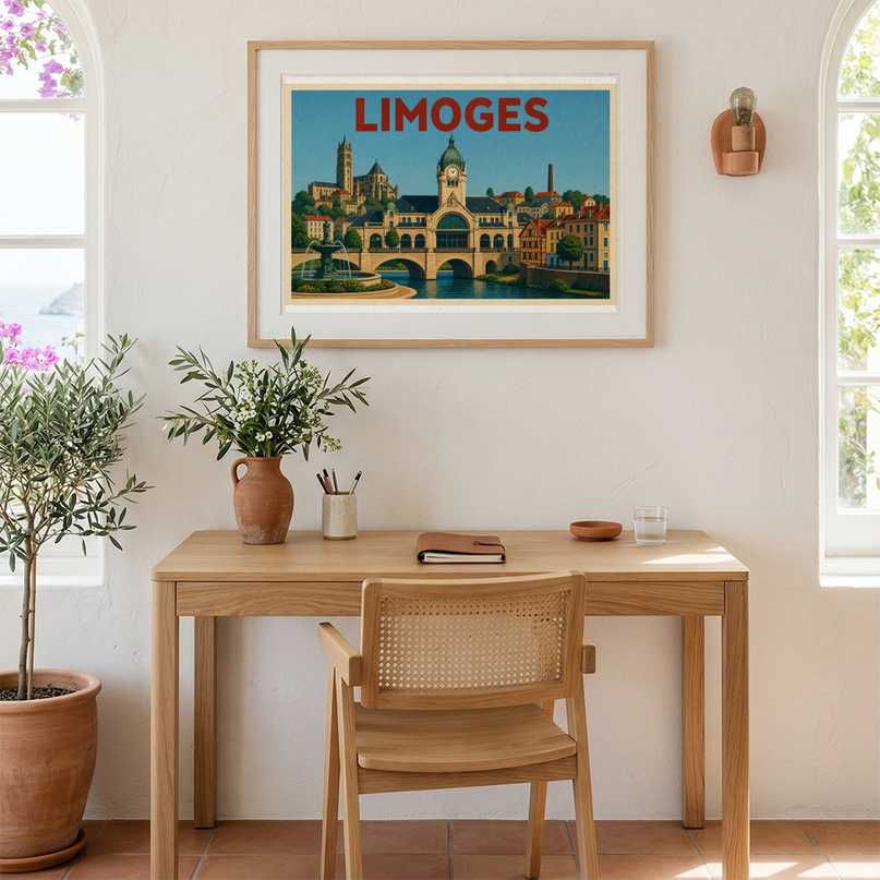 affiche vintage limoges affiche retro colorée