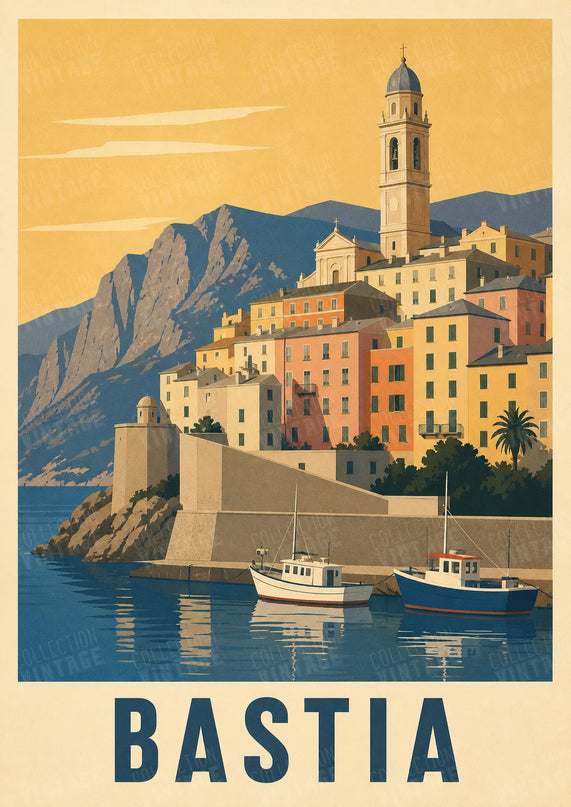 affiche bastia style art deco