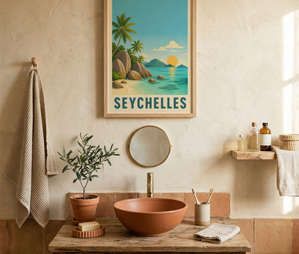 affiche seychelles pour deco minimaliste