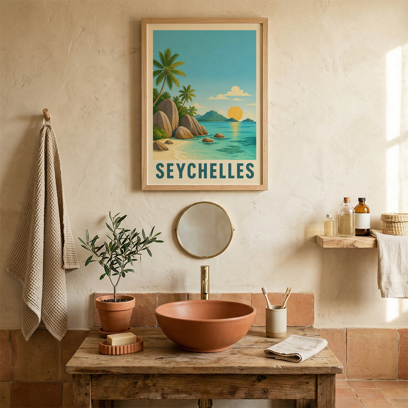 affiche seychelles pour deco minimaliste