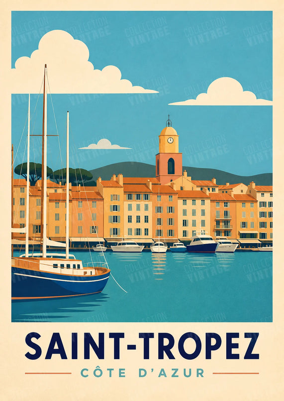 affiche saint tropez poster panoramique