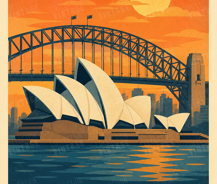 affiche sydney travel poster vintage