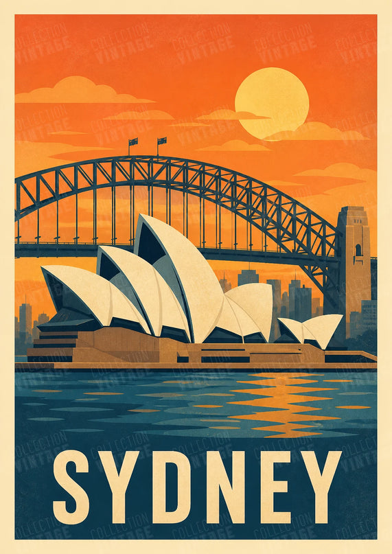 affiche sydney travel poster vintage
