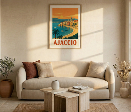 affiche ajaccio style mid century