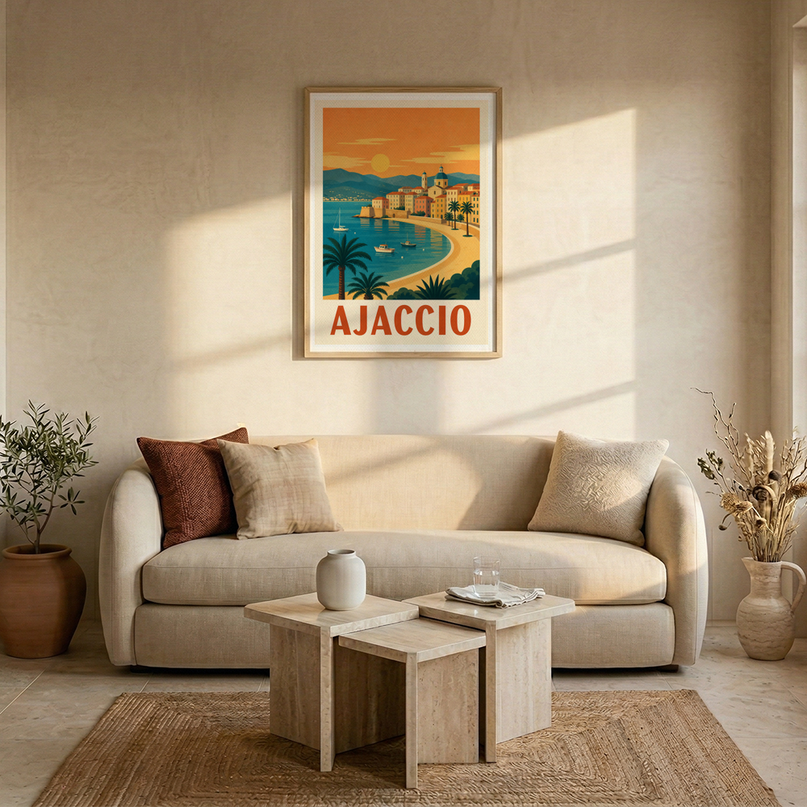 affiche ajaccio style mid century