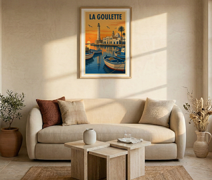affiche port de la goulette vintage