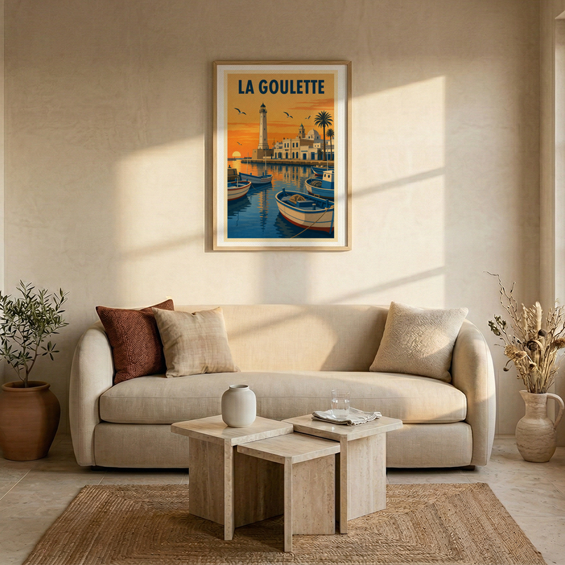affiche port de la goulette vintage