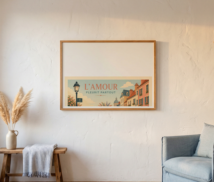 affiche vélo de ville romantique