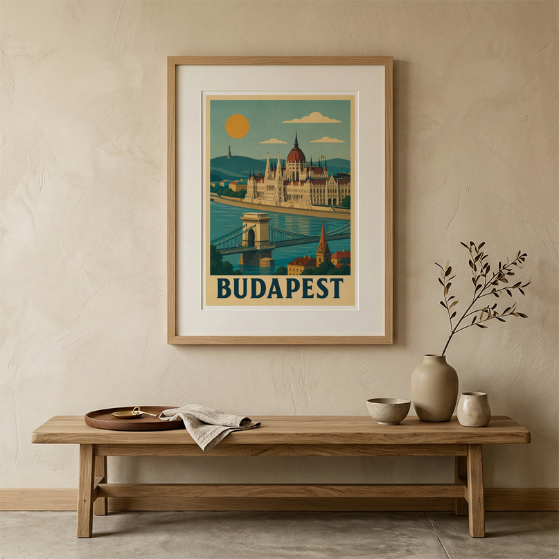 affiches budapest illustration colorée
