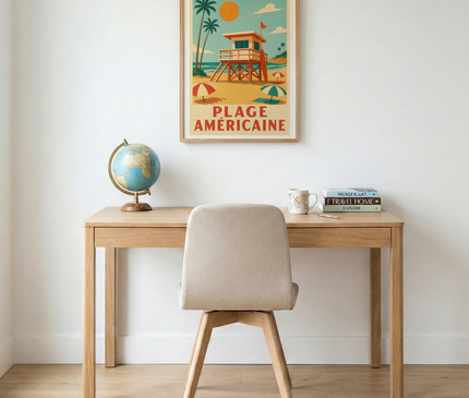 affiche plage amerique vintage
