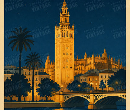 affiche seville nocturne