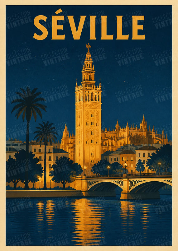 affiche seville nocturne