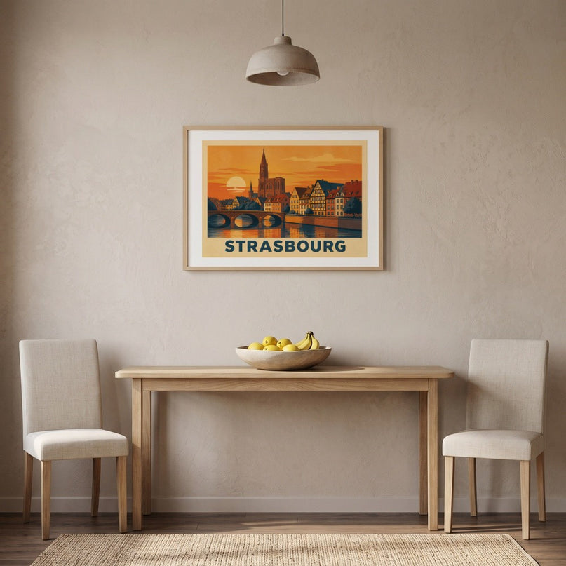 affiche strasbourg horizon de la ville