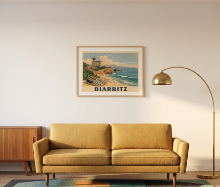 affiche biarritz vintage côte basque