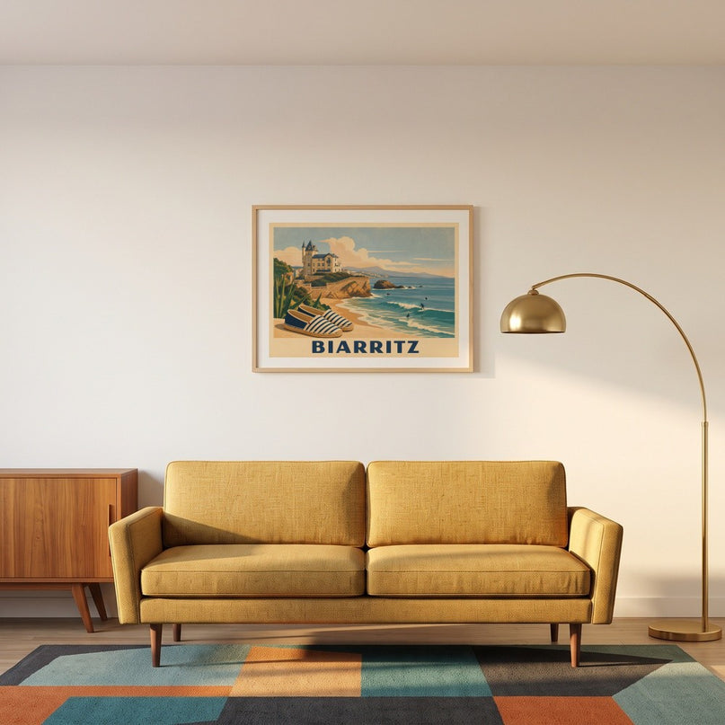 affiche biarritz vintage côte basque