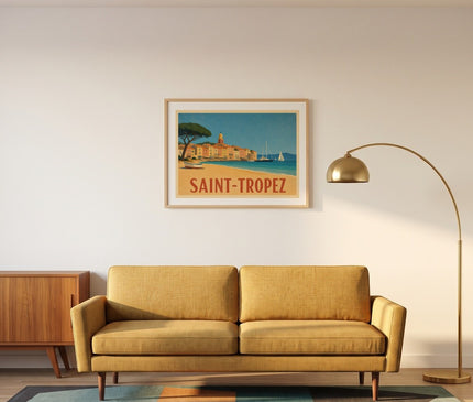 affiche saint tropez style affiche de plage