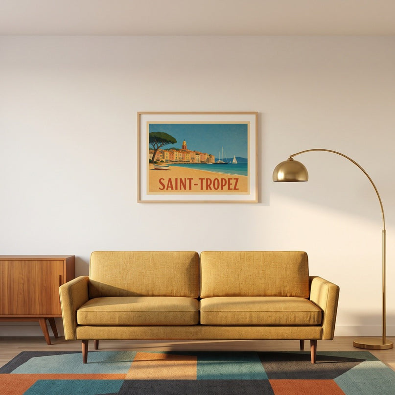 affiche saint tropez style affiche de plage
