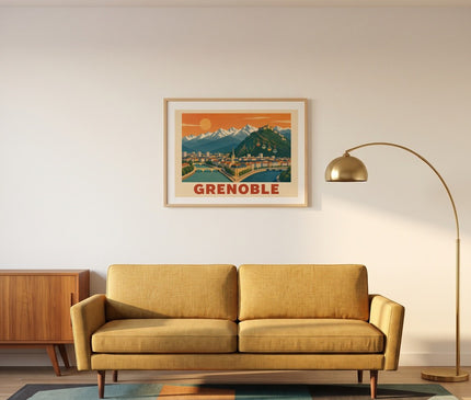 affiche grenoble graphique rétro