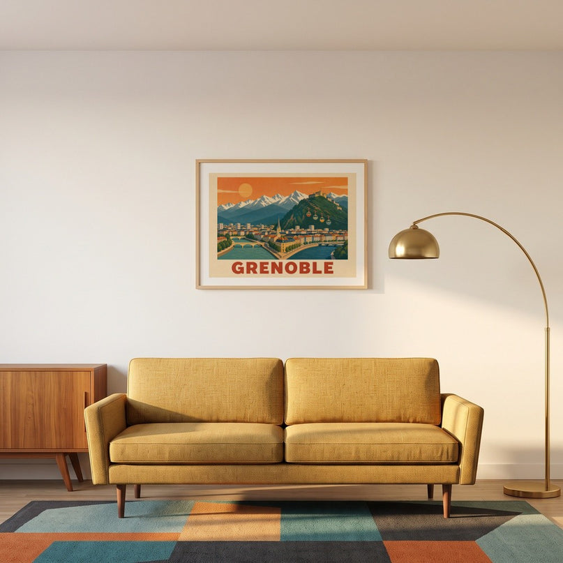 affiche grenoble graphique rétro