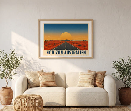affiche horizon australie vintage