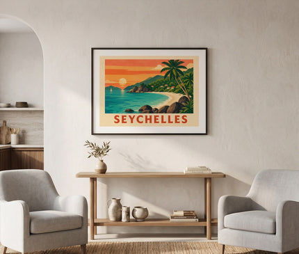 affiche seychelles affiche artistique moderne