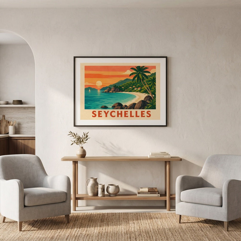 affiche seychelles affiche artistique moderne