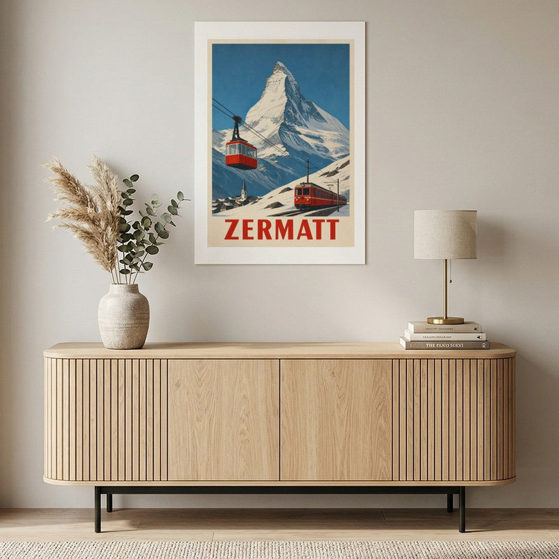 Affiche Vintage Ski Zermatt