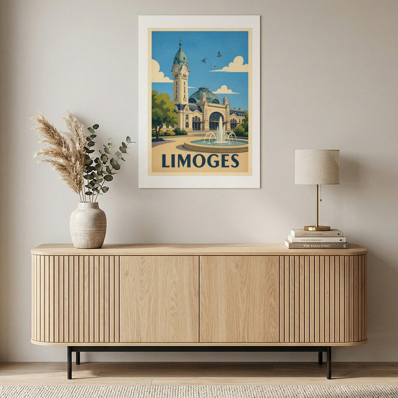affiche vintage limoges affiche touristique