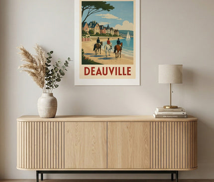 affiche deauville vintage silhouette cavaliers