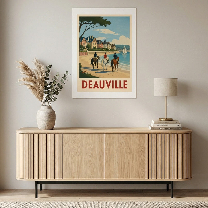 affiche deauville vintage silhouette cavaliers