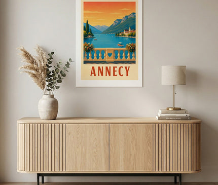 affiche annecy vintage style années 50