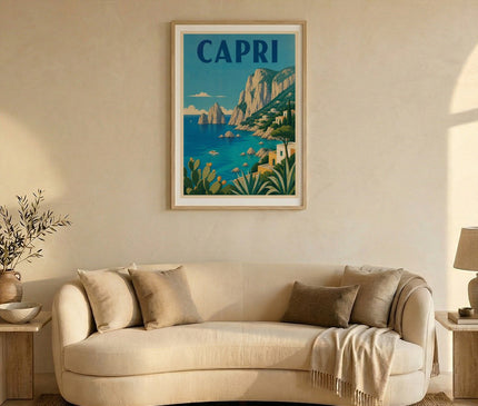 affiche capri italie vintage