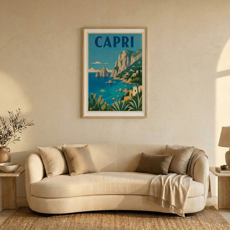 affiche capri italie vintage