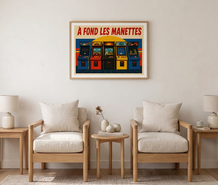 affiche salle de jeux rétro