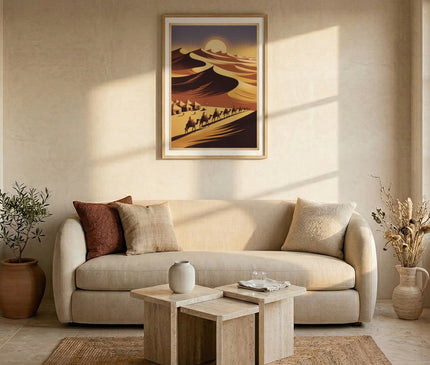 affiche désert du sahara silhouette de dunes