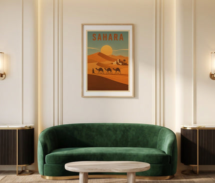 affiche désert du sahara art mural exotique
