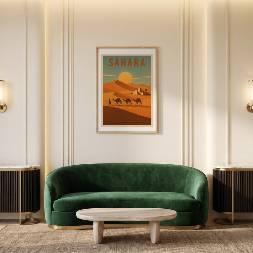 affiche désert du sahara art mural exotique